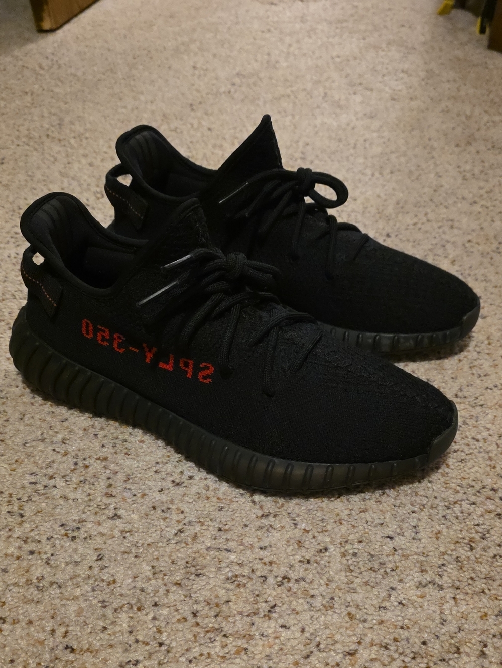 Yeezy Boost 350 V2 Black with Red Stripe